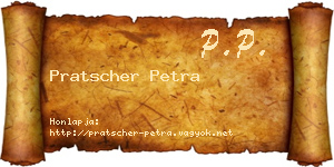 Pratscher Petra névjegykártya